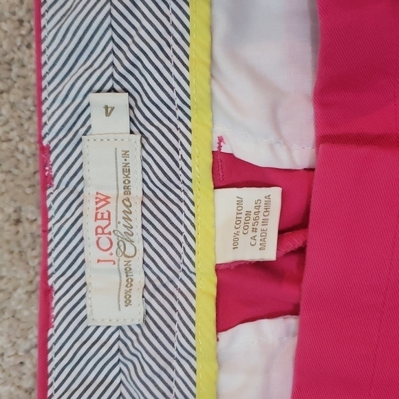 J. Crew~Woman Size 4~Pink Chino Broken-in Shorts 100% Cotton. - Picture 10 of 10